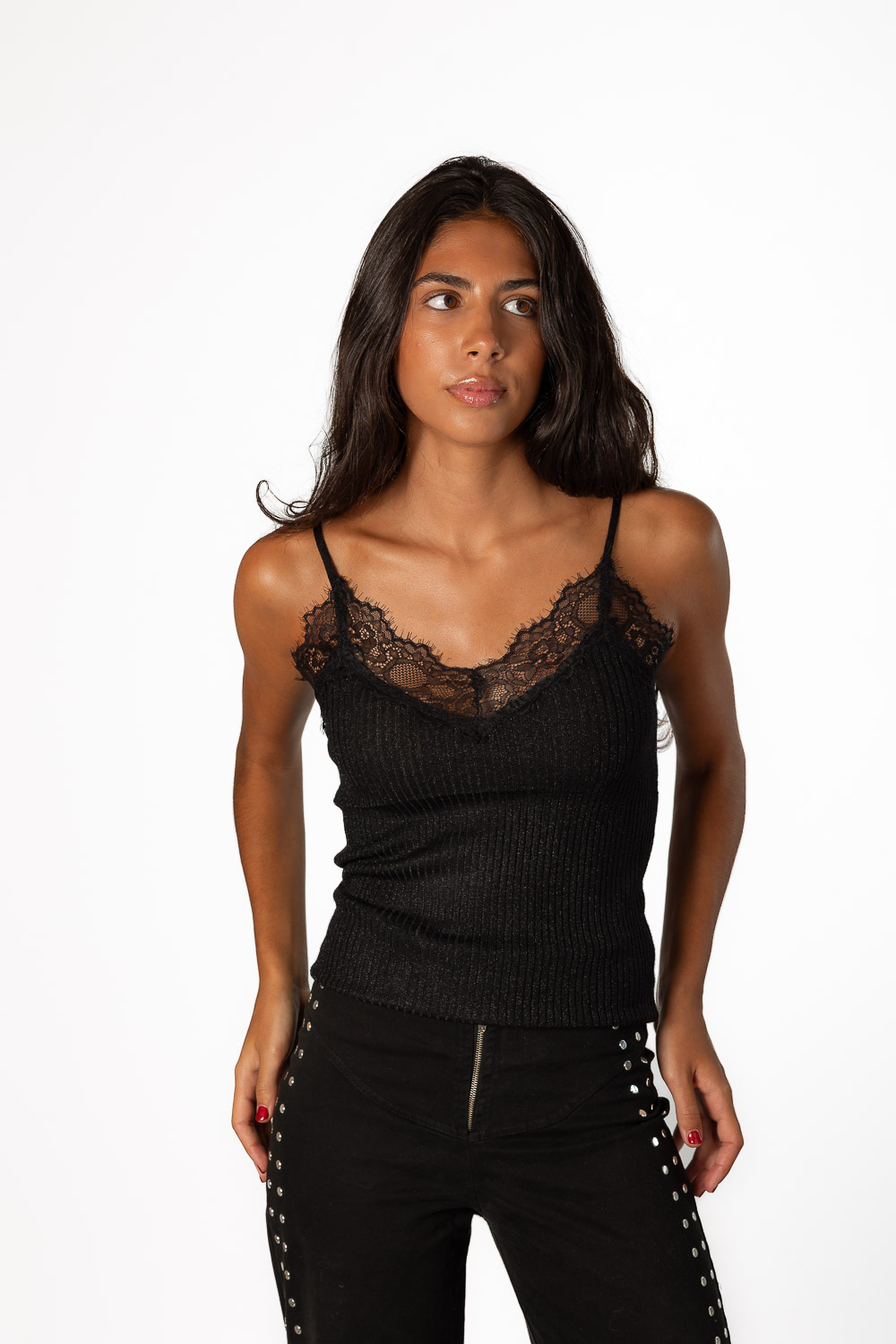Top encaje Negro