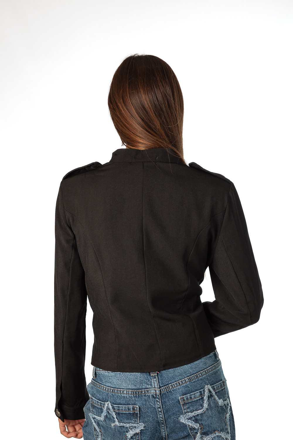 Chaqueta Botones Negro