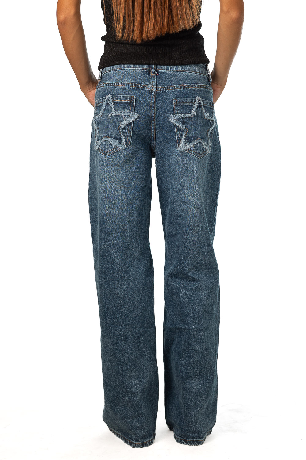 Jeans Estrellas Parche Azul