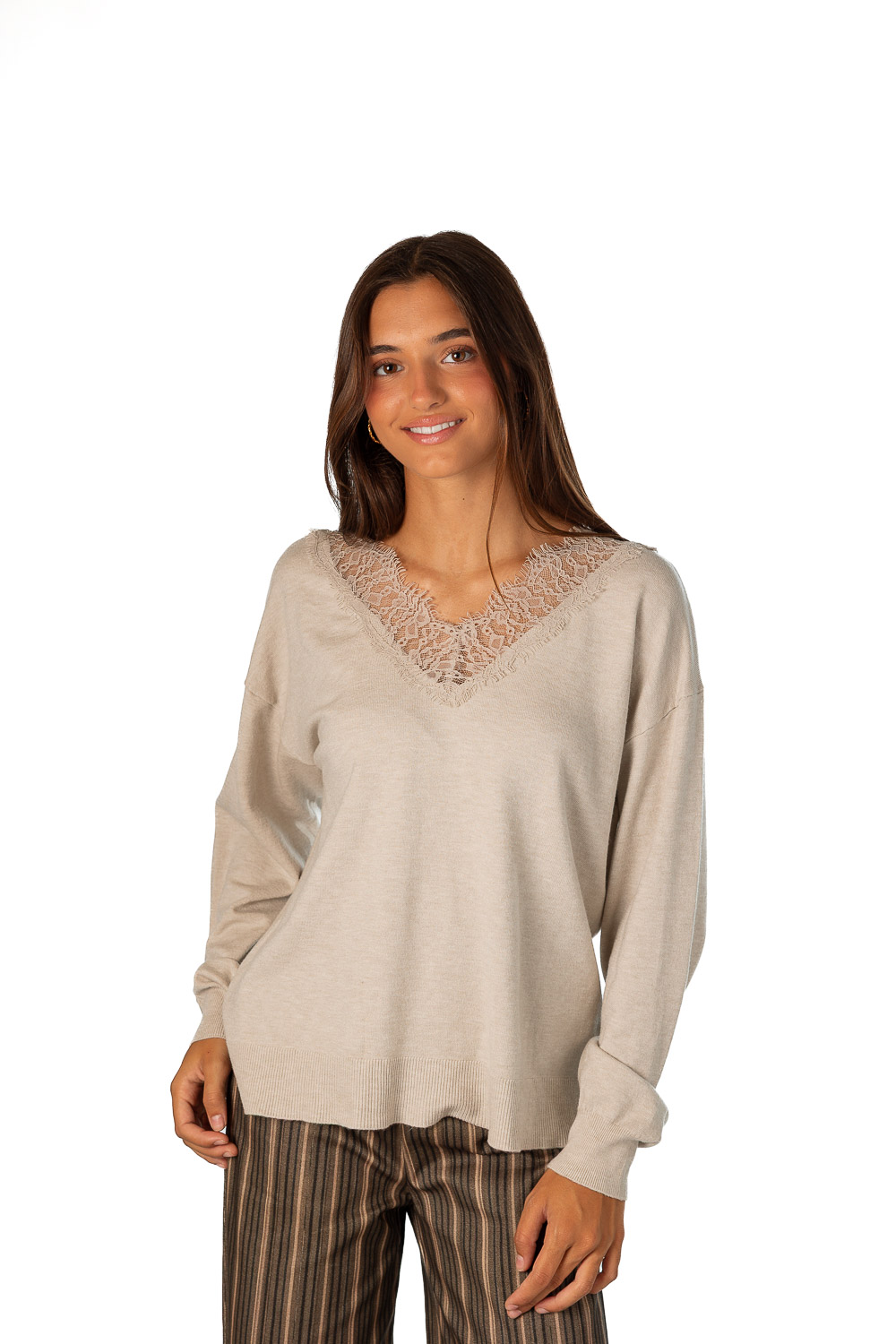 Jersey encaje beige