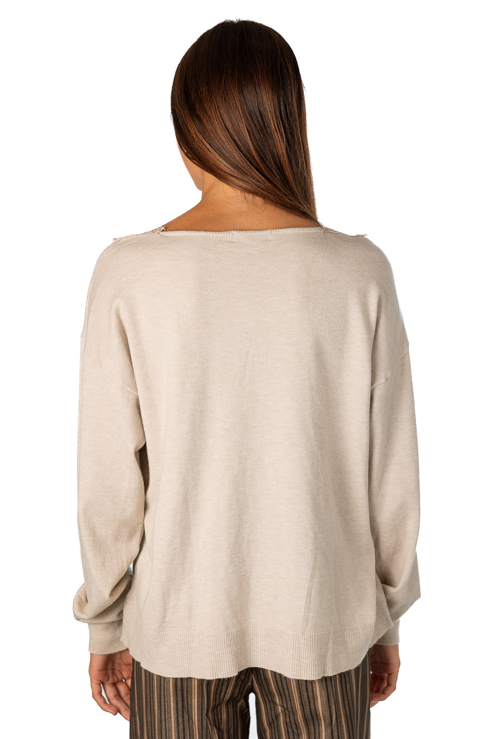 Jersey Encaje Beige