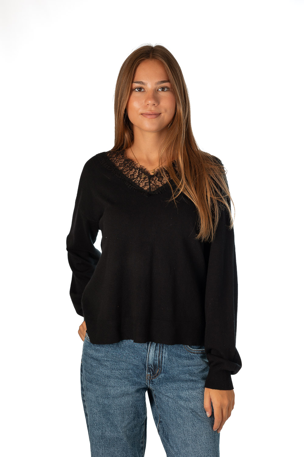 Jersey encaje negro