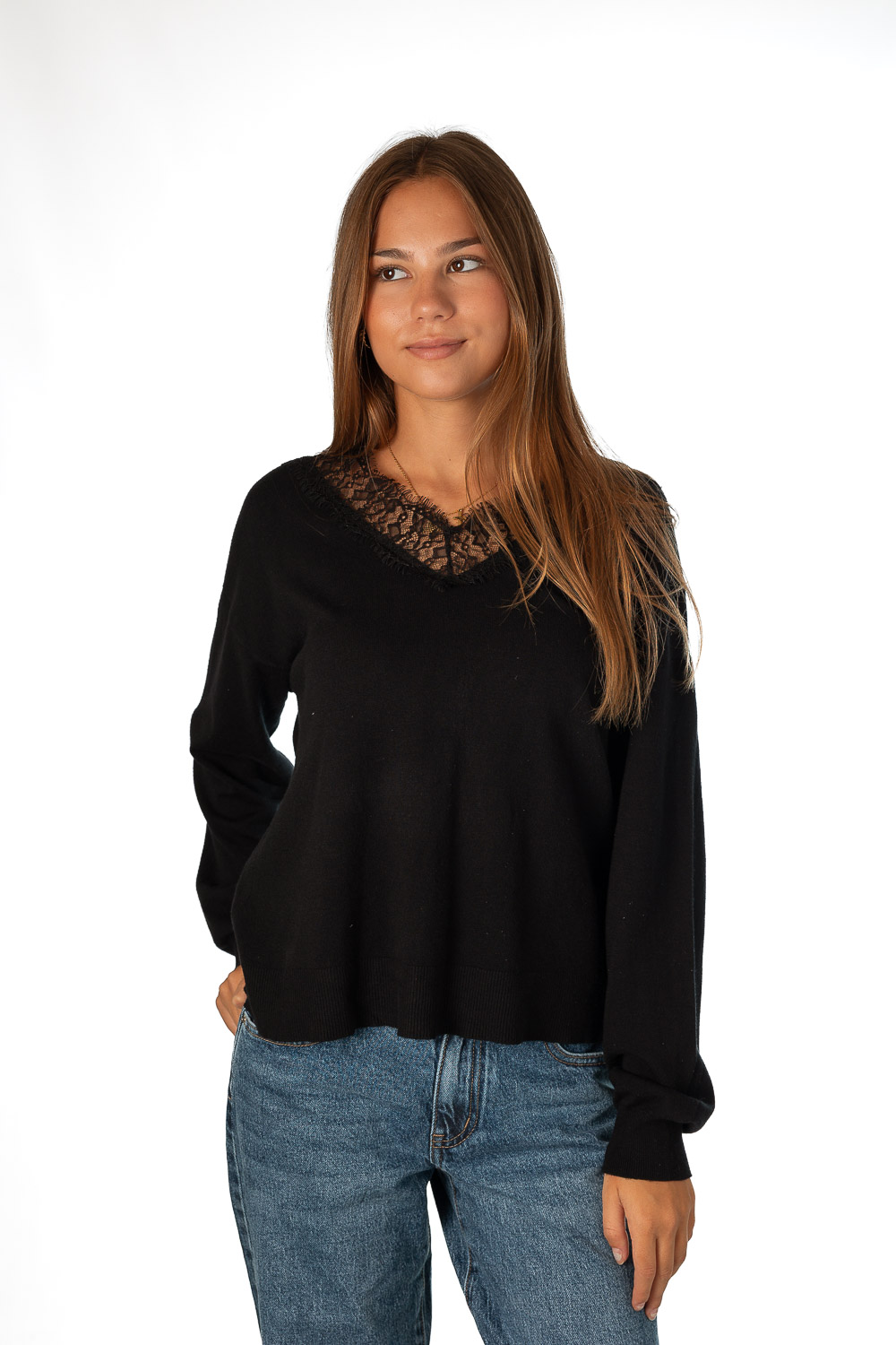 Jersey encaje negro