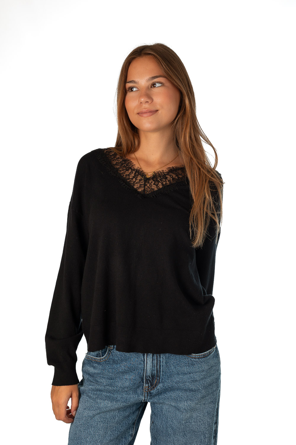 Jersey encaje negro