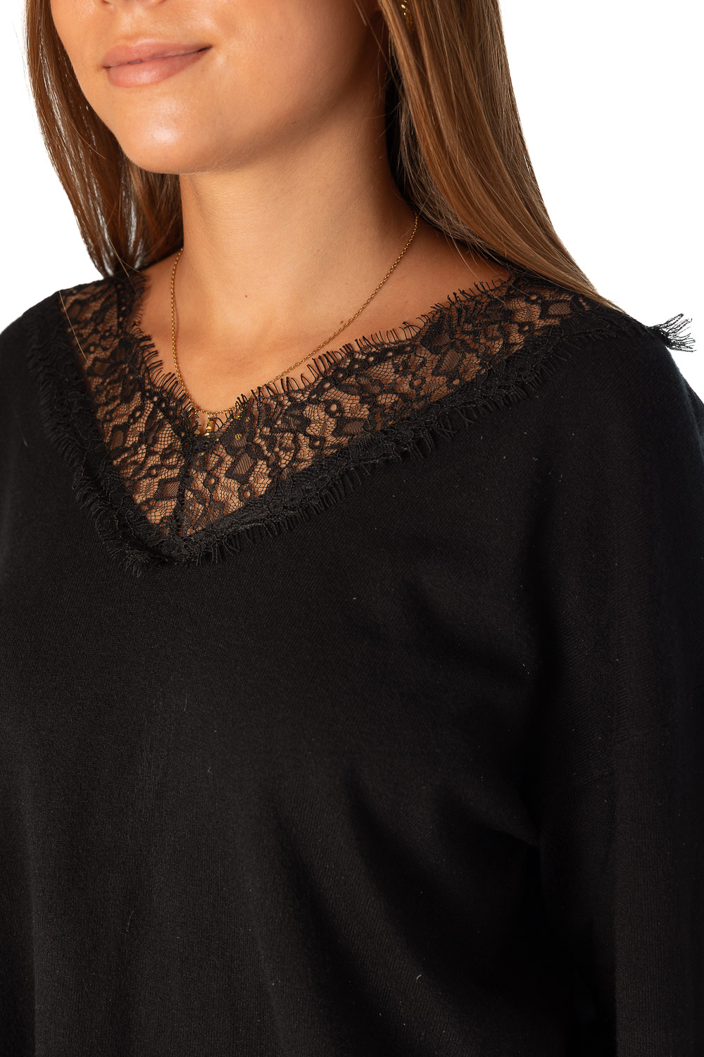 Jersey encaje negro