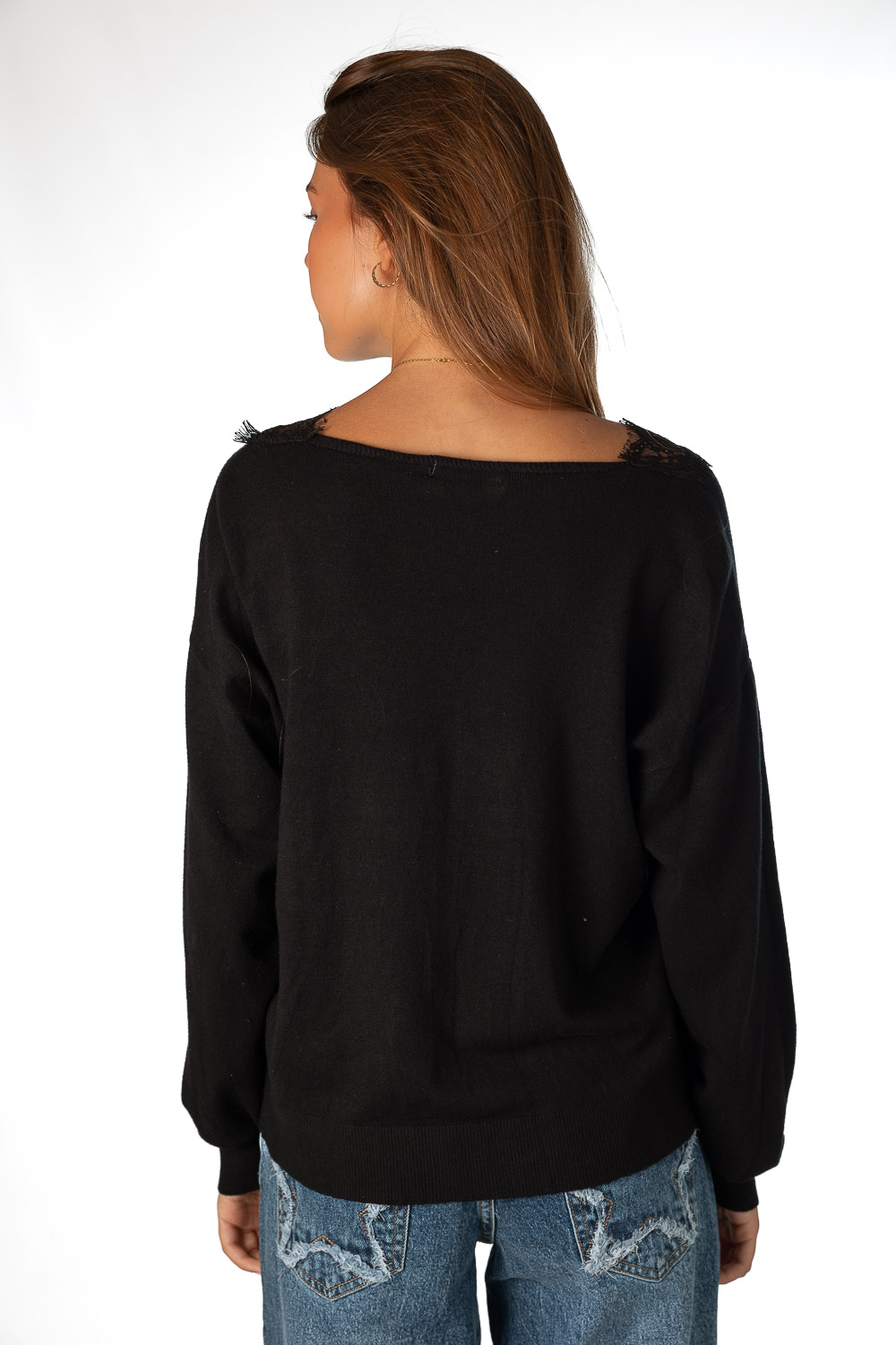 Jersey encaje negro
