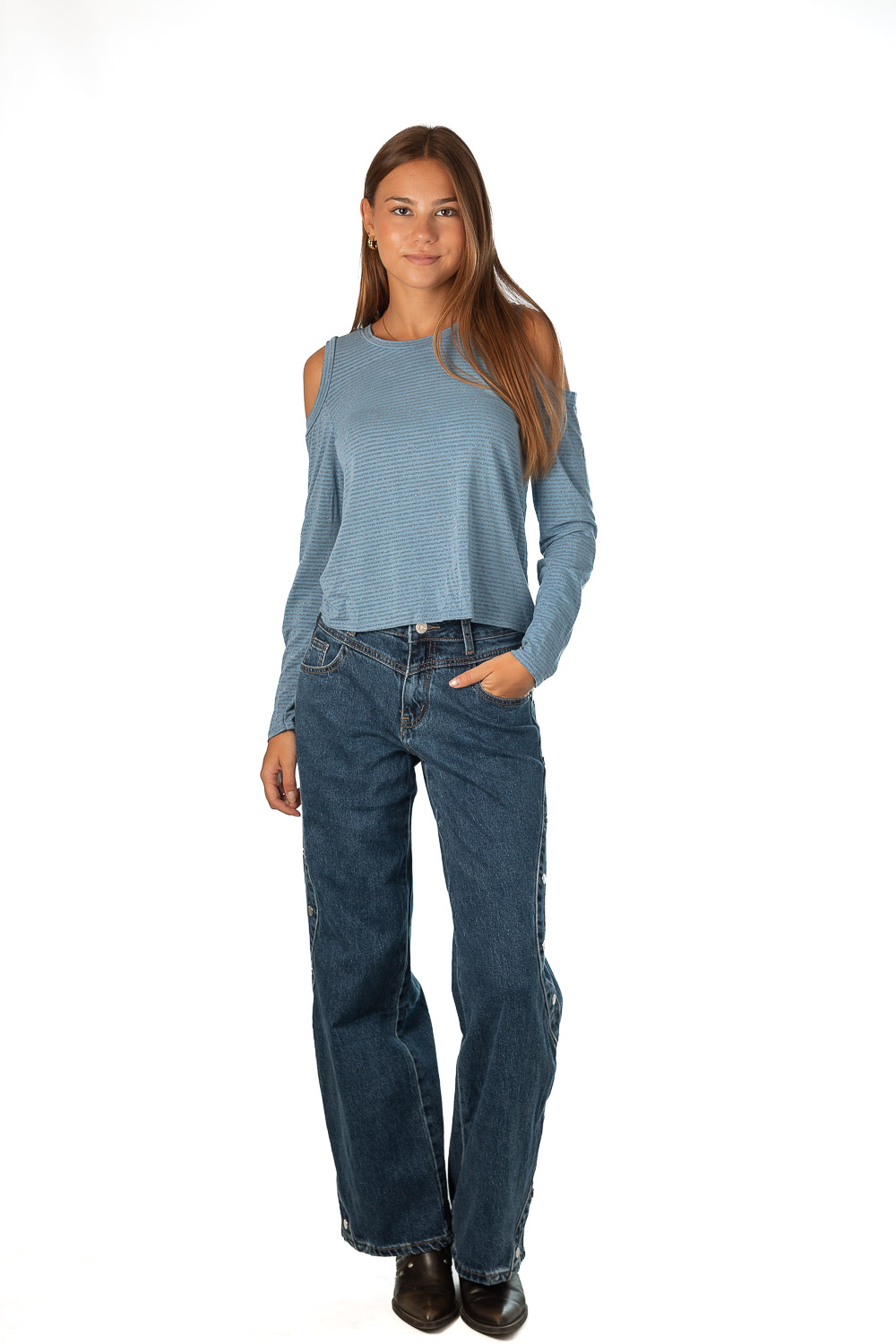 Camiseta Aberturas Rayas Azul