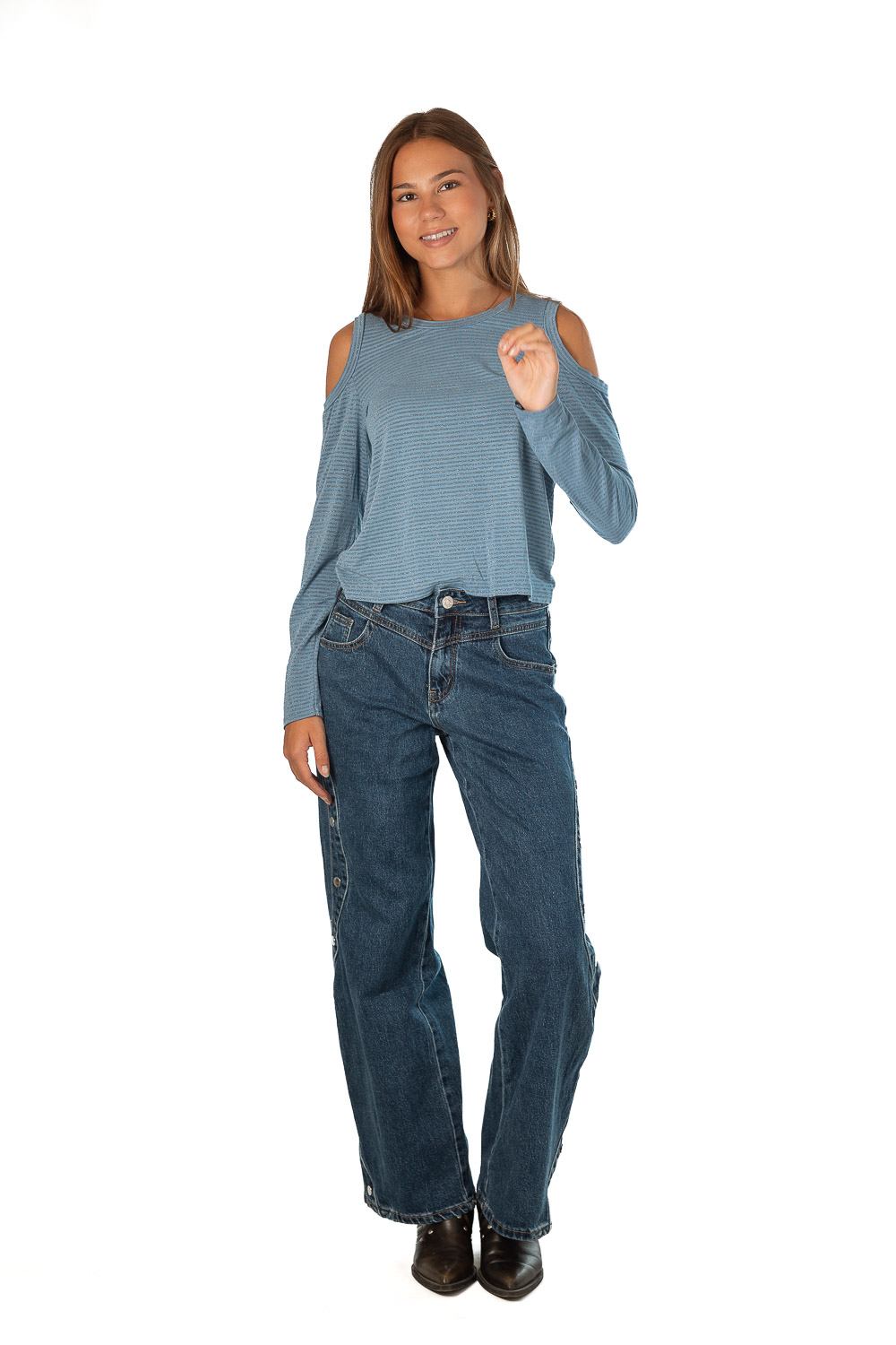 Camiseta Aberturas Rayas Azul