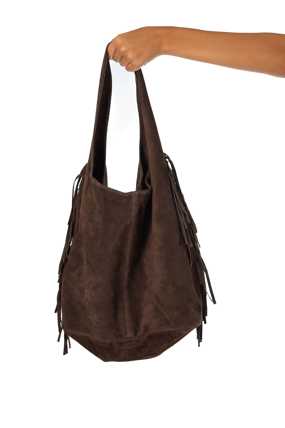 Bolso Ante Flecos Marrón