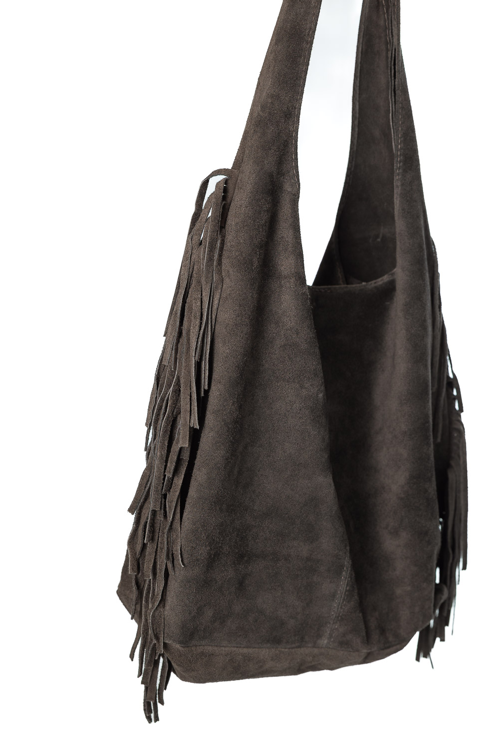 Bolso Ante Flecos Gris