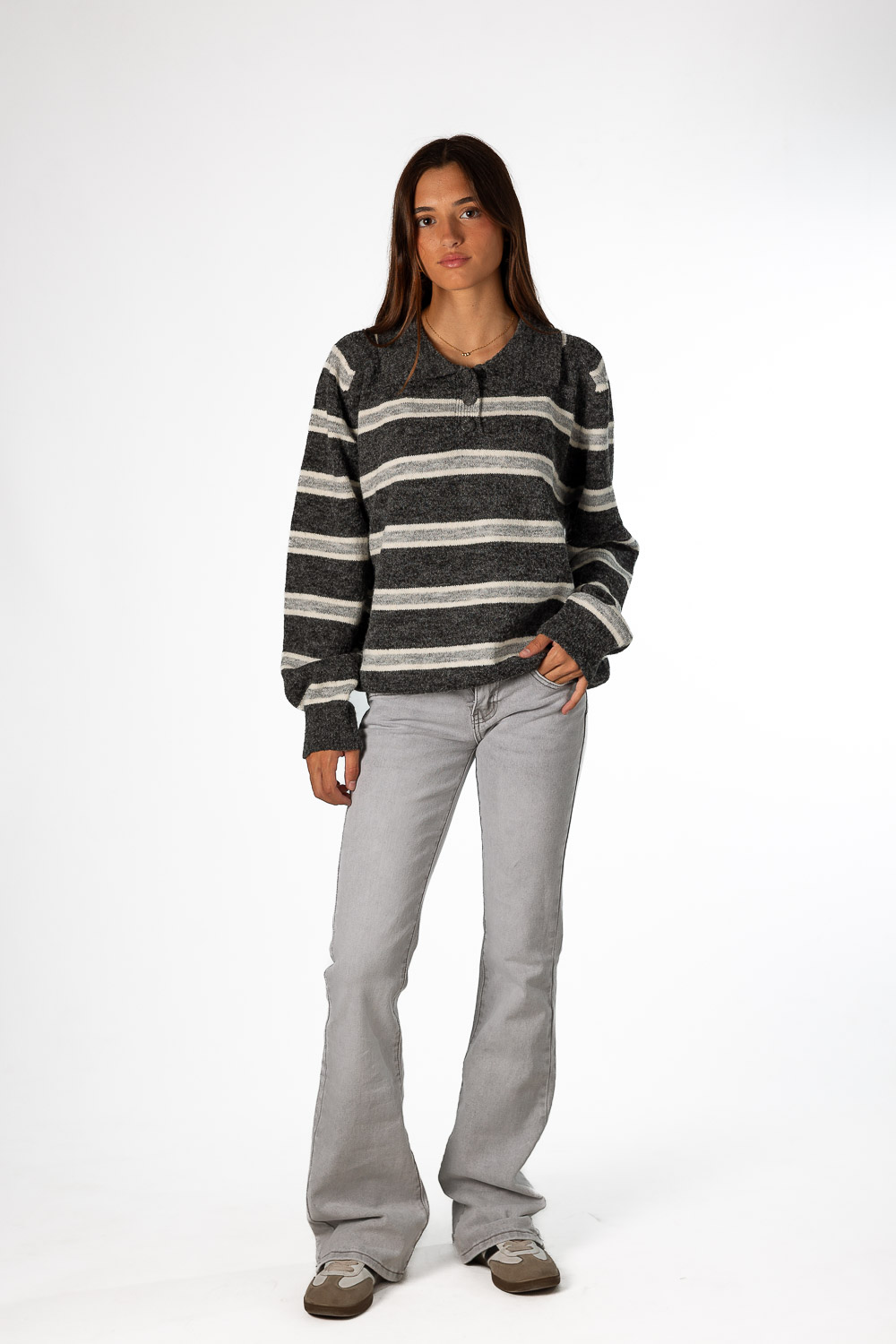 Jersey Rayas Polo Gris