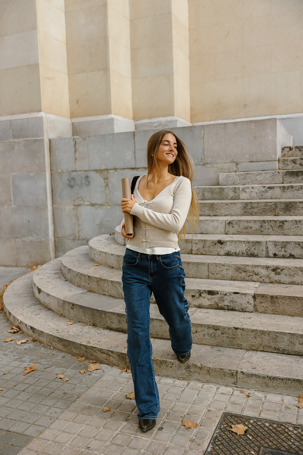 Pantalón Vaquero Strass Tiras