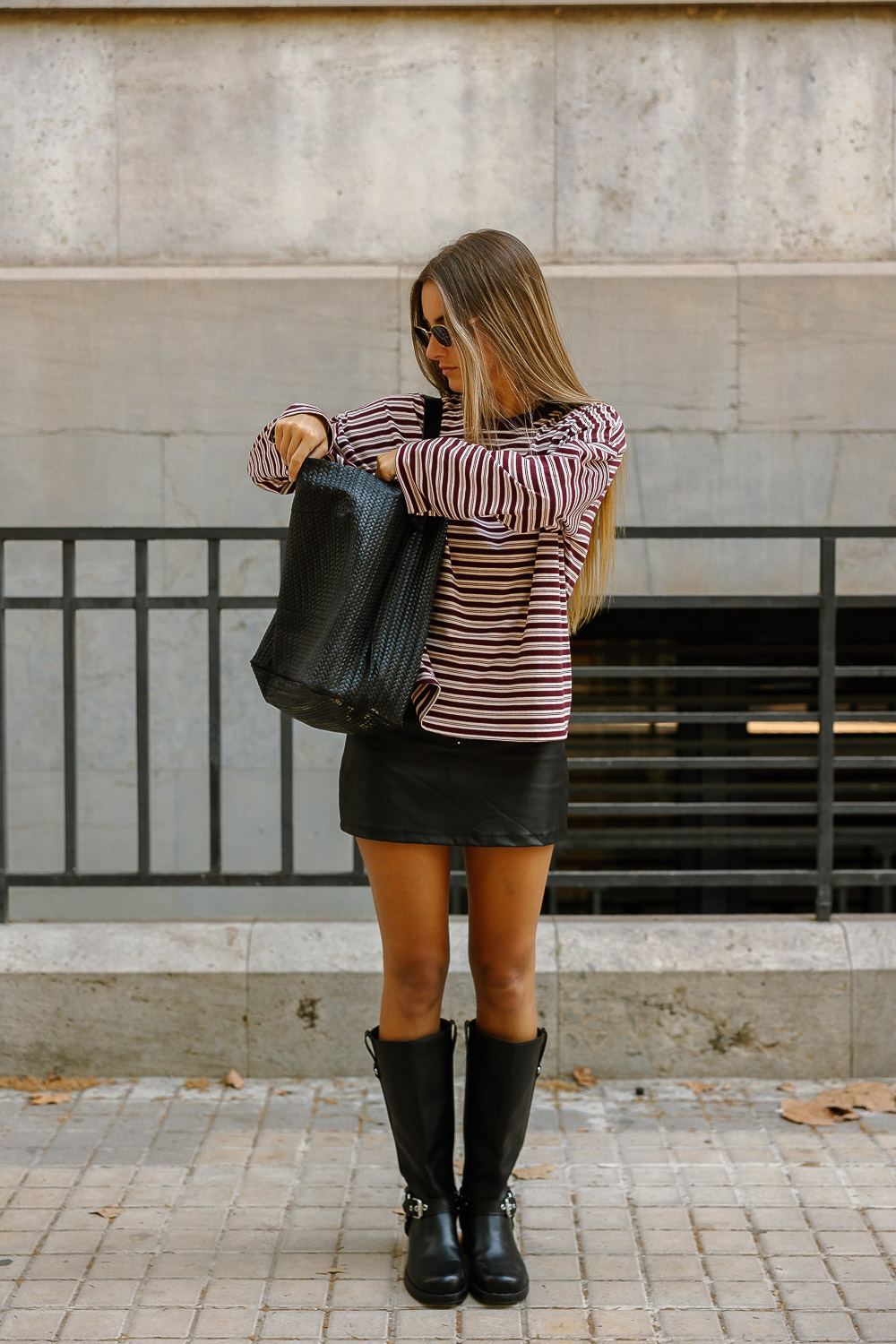Bolso Rafia Trenzado negro