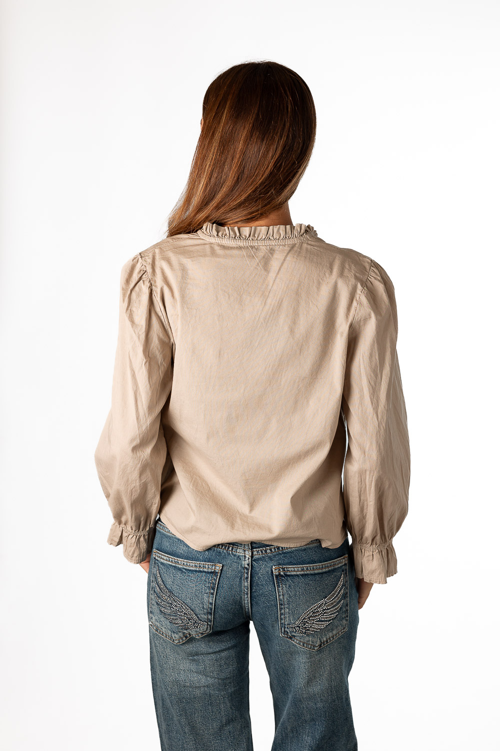 Camisa Botones Beige
