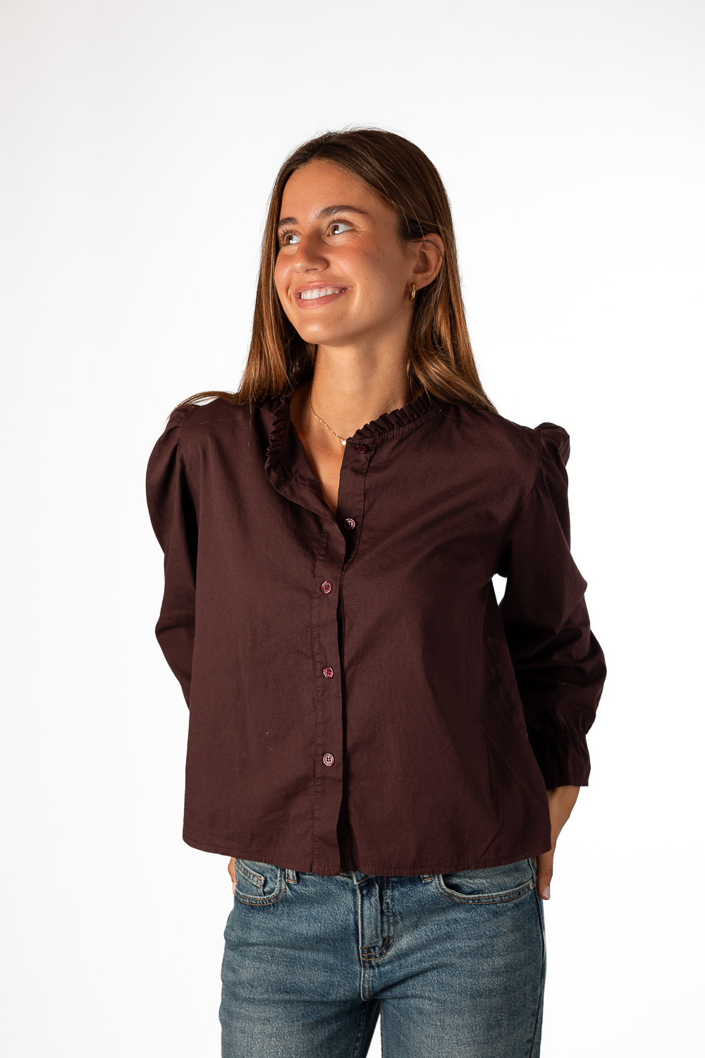 Camisa Botones Uva