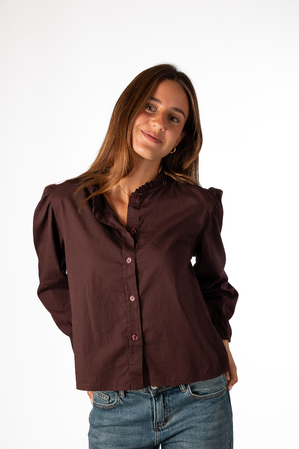 Camisa Botones Uva