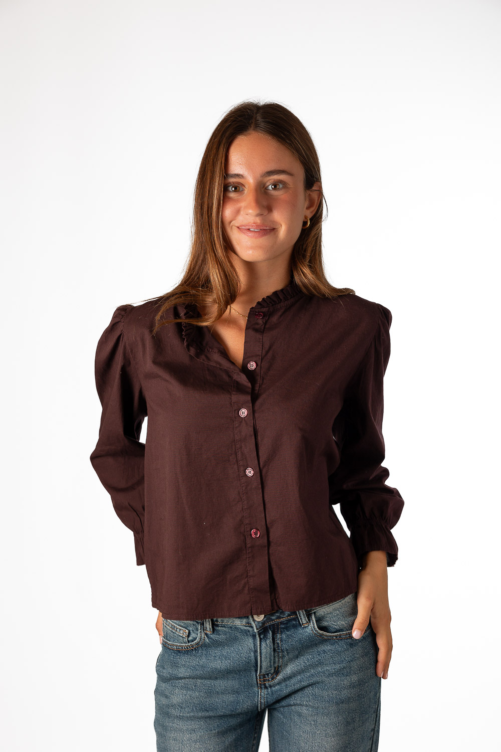Camisa Botones Uva