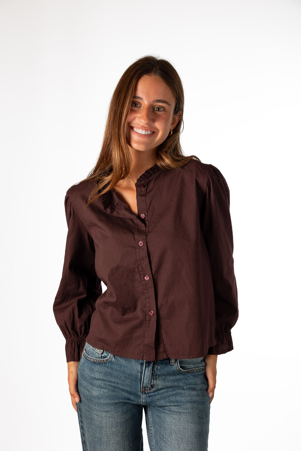 Camisa Botones Uva