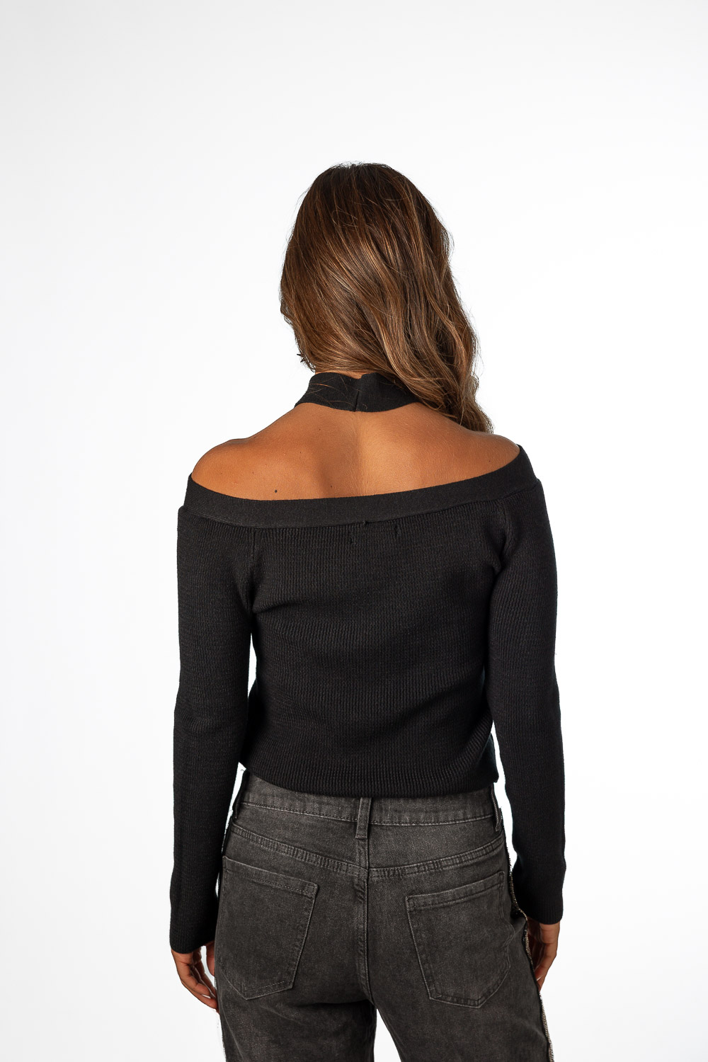 Jersey Canalé Cruzado Negro
