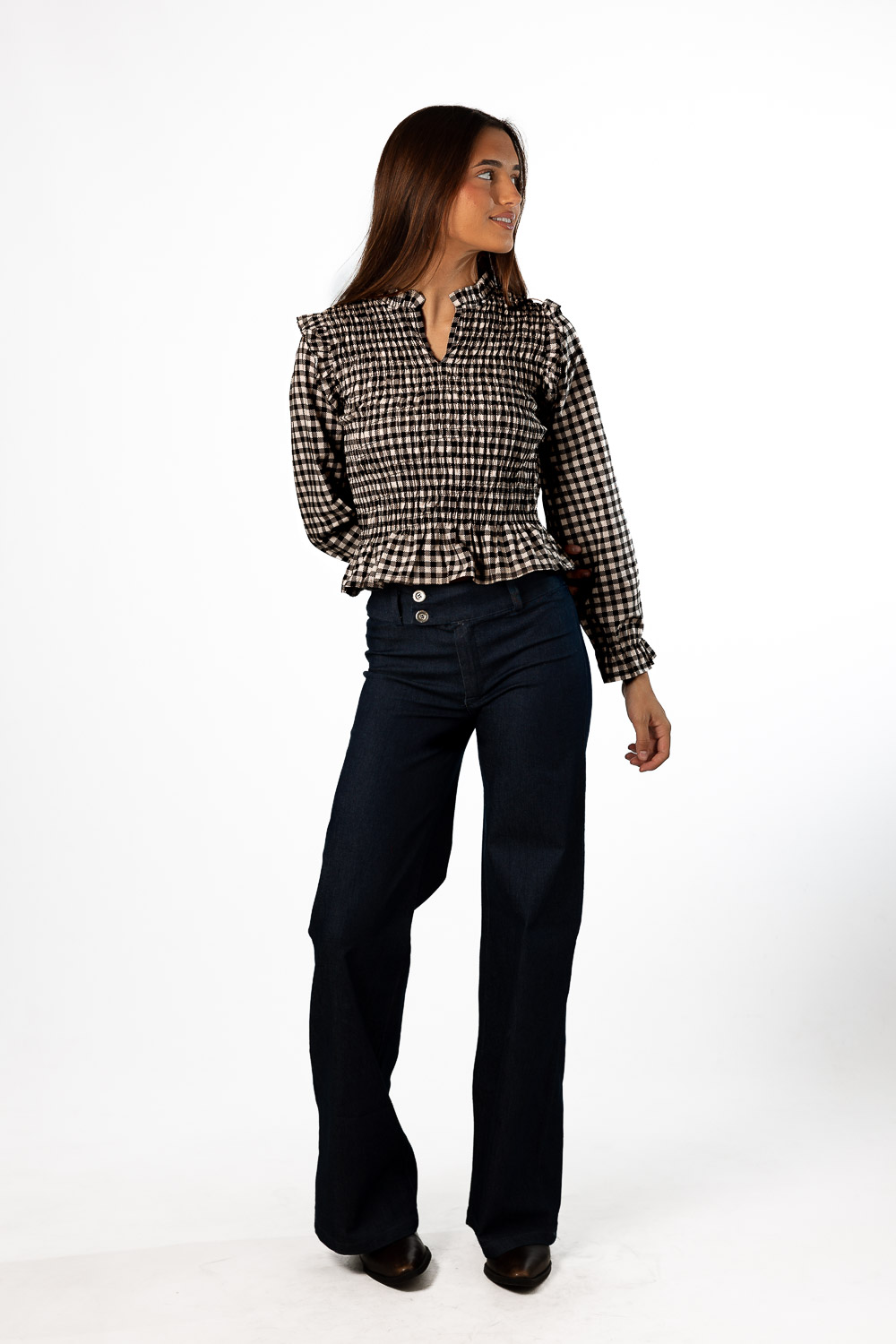 Blusa Vichy Negro