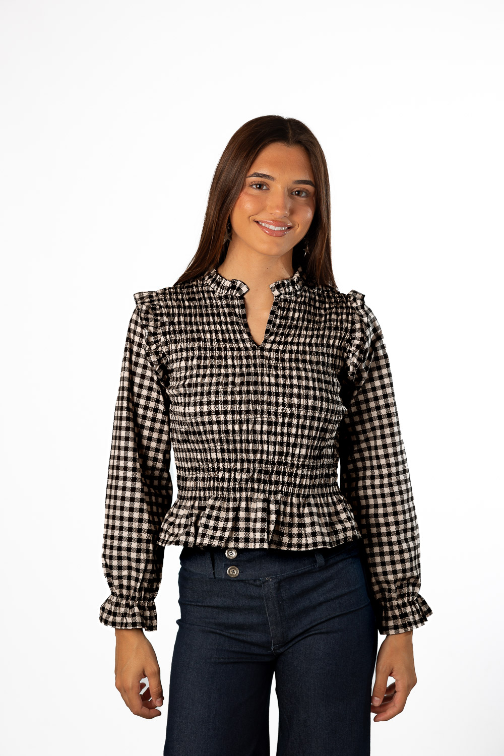 Blusa Vichy Negro
