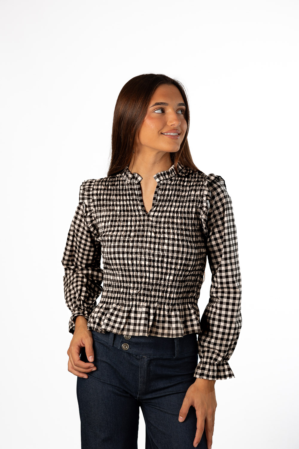 Blusa Vichy Negro