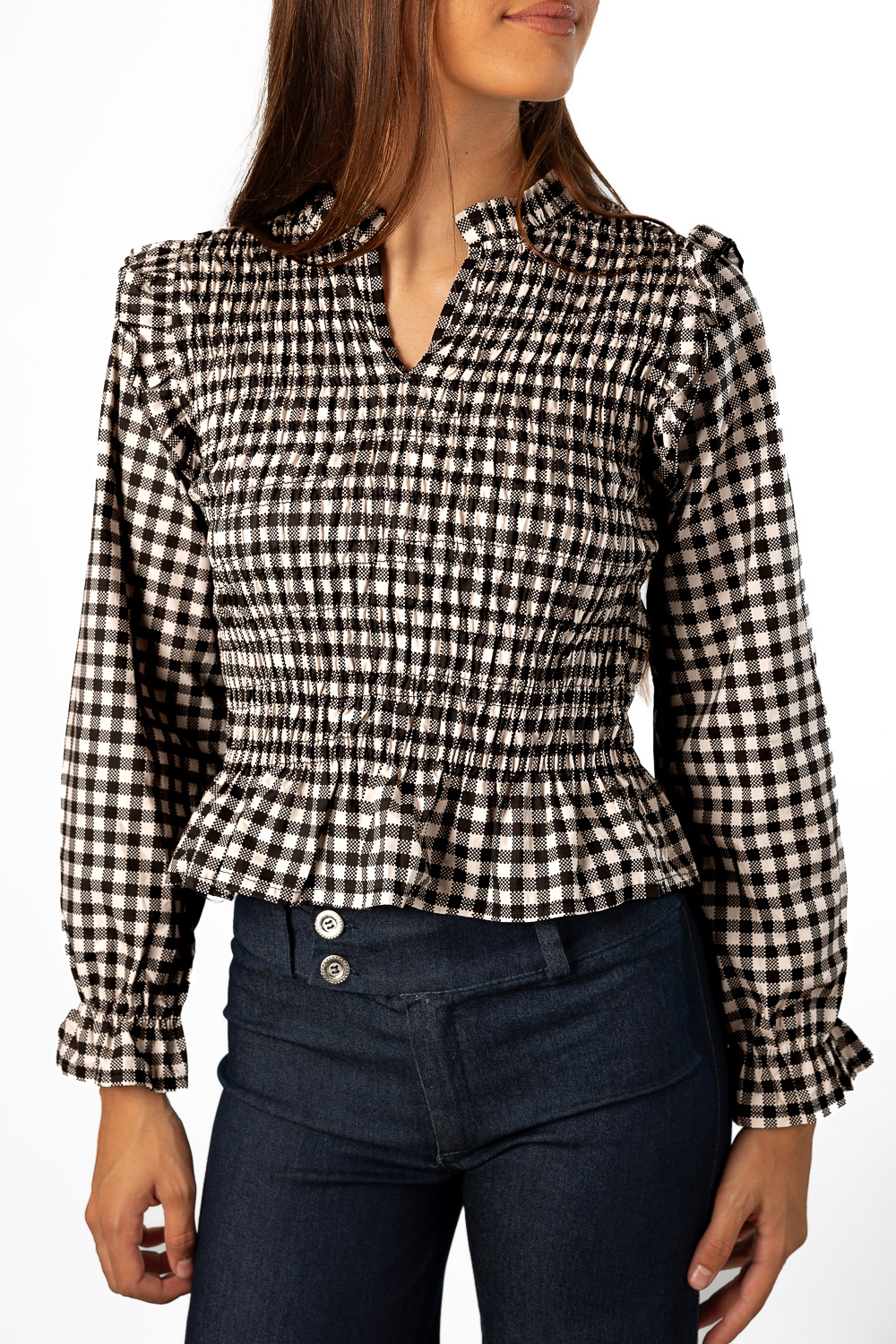 Blusa Vichy Negro